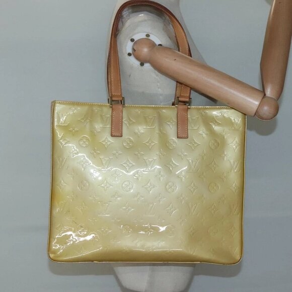 LOUIS VUITTON Monogram Vernis Columbus Tote Bag Beige - Picture 1 of 16
